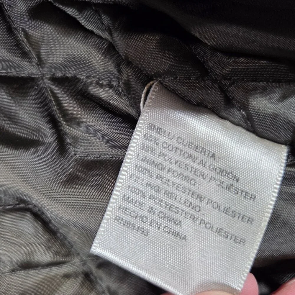 Buckle BKE Jacket Mens Small Brown Antique Washed Bomber Quilt Lined Coat